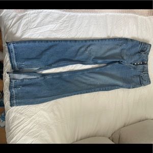 Free people high waisted boot cut with slit jeans